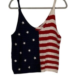 Moon & Madison American Flag Knit Tank – Women’s Large